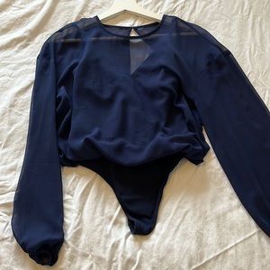 Aritzia body suit with sheer blouse size small